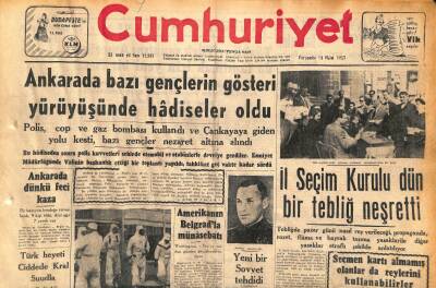 Cumhuriyet Gazetesi 24 Ekim 1957 - Adana Şeker Fabrikasının Temeli Dün Atıldı - Amerikan Harb Gemileri İzmirde GZ119640 - 1