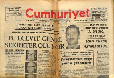 Cumhuriyet Gazetesi 24 Ekim 1966 - Sunay Ankarada 21 Pare Top Atışı İle Selamlandı GZ85030 - 1