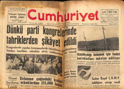 Cumhuriyet Gazetesi 24 Eylül 1962 - Kaçakçılığı Önlemek İçin Hudut Karakolları Takviye Ediliyor GZ70119 - 2