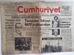 Cumhuriyet Gazetesi 24 Eylül 1964 - Yunanistan Türkiyeyi Natoya Şikayet ediyor GZ6392 - 2