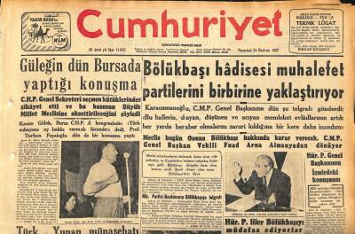 Cumhuriyet Gazetesi 24 Haziran 1957 - Rus Harb Gemileri Süveyş Kanalından Geçti GZ119896 - 1