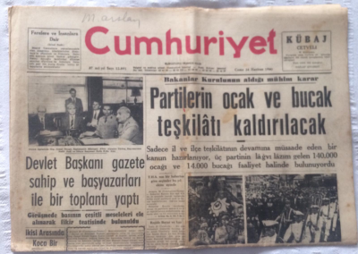 Cumhuriyet Gazetesi 24 Haziran 1960 - Partilerin Ocak Ve Bucak Teşkilatı Kaldırılacak - GZ19332 - 1