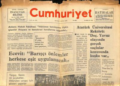 Cumhuriyet Gazetesi 24 Haziran 1977 - ODTÜ Mütevelli Heyetinin İstifa Etmesi Gerektiği Belirtildi GZ96977 - 1