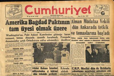 Cumhuriyet Gazetesi 24 Mart 1957 - San Francisco 50 Yıl Sonra Yine Sallanıyor - Amerika Bağdad Paktının Tam Üyesi Olmak Üzere GZ120814 - 1