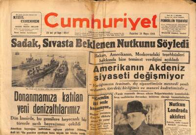 Cumhuriyet Gazetesi - 24 Mayıs 1948 - Amerikanın Akdeniz Siyaseti Değişmiyor GZ99523 - 1