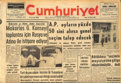 Cumhuriyet Gazetesi 24 Mayıs 1964 - Makarios G.Konseyi Toplantısı İçin Rusya Ve Atina İle İstişare Ediyor GZ160351 - Gökçekoleksiyon