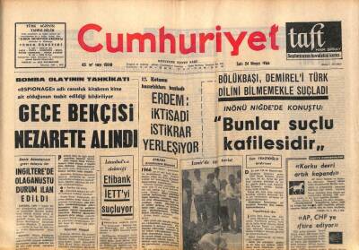Cumhuriyet Gazetesi 24 Mayıs 1966 - İngilterede Olağanüstü Durum İlan Edildi - Etibank İETTyi Suçluyor GZ98078 - 1