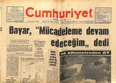 Cumhuriyet Gazetesi - 24 Mayıs 1969 - Bayar Mücadeleme Devam Edeceğim Dedi GZ99392 - 1