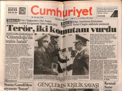 Cumhuriyet Gazetesi 24 Mayıs 1991 - Doğum Günü Hediyesi GZ55460 - 1