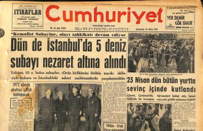 Cumhuriyet Gazetesi 24 Nisan 1963 - Kolejli Kennedy - Karadenizde 200 Tonluk Bir Motor Battı 7 Denizci Kayıp GZ120491 - 1