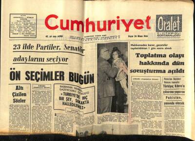 Cumhuriyet Gazetesi 24 Nisan 1966 - Başbakan DemirelHiç Bir Şey Sokakta Halledilmez GZ59185 - 1
