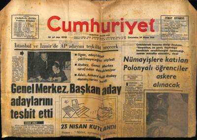 Cumhuriyet Gazetesi 24 Nisan 1968 - Fenerbahçeyi Gol Kısırlığı Düşündürüyor GZ75963 - 1