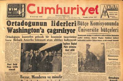 Cumhuriyet Gazetesi 24 Ocak 1957 - Monako Prensesi Grace Kelly Kız Doğurdu - Nazmi Acar da Vefat Etti GZ120223 - 1