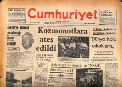 Cumhuriyet Gazetesi 24 Ocak 1969 - İnönüye Suikast Yapılacağı İhbar Olundu GZ86016 - 1