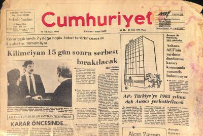 Cumhuriyet Gazetesi 24 Ocak 1982 - Kilimciyan 15 Gün Sonra Serbest Bırakılacak GZ119415 - 1
