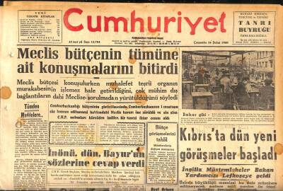Cumhuriyet Gazetesi 24 Şubat 1960 - Meclis Bütçenin Tümüne Ait Konuşmalarını Bitirdi GZ119969 - 1
