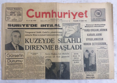 Cumhuriyet Gazetesi 24 Şubat 1966 - Kuzeyde Silahlı Direnme Başladı - GZ19258 - 1