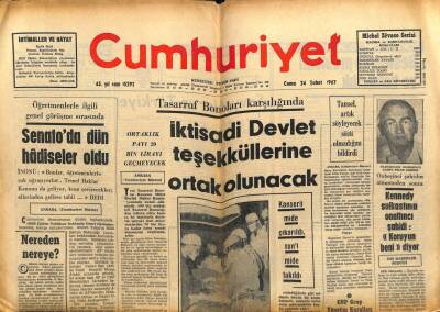Cumhuriyet Gazetesi 24 Şubat 1967 - İktisadi Devlet Teşekküllerine Ortak Olunacak GZ103019 - 2