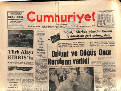 Cumhuriyet Gazetesi 24 Şubat 1972 - Makariosun Grivası Öldürün Emrini Verdiği Öne Sürüldü GZ87469 - 1