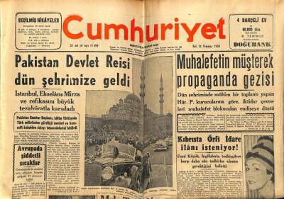 Cumhuriyet Gazetesi 24 Temmuz 1956 - Muhalefetin Müşterek Propaganda Gezisi GZ78131 - 1
