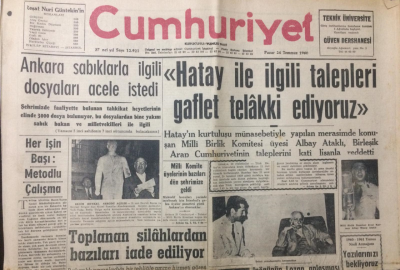 Cumhuriyet Gazetesi 24 Temmuz 1960 - Hatay İle İlgili Talepleri Gaflet Telakki Ediyoruz - GZ12563 - 2