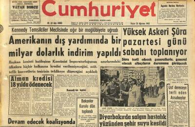 Cumhuriyet Gazetesi 25 Ağustos 1963 - Beşiktaş 1964de Rusyaya Gidecek GZ120820 - 1