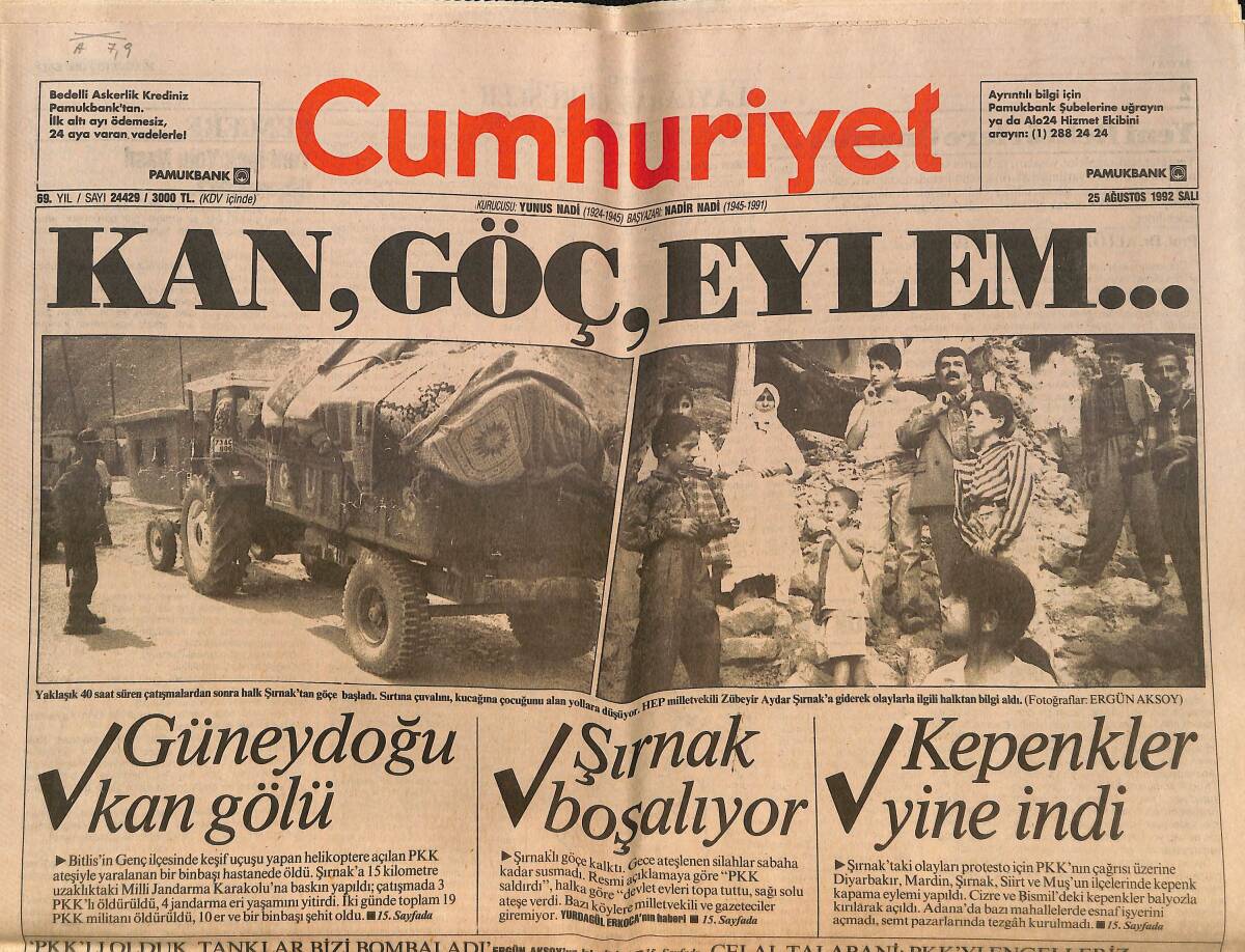 Cumhuriyet Gazetesi 25 Ağustos 1992 - İnönü : SHP Olmadan CHP Olmaz - Sporu Sergi Sarayı'ndan Kaçırdılar GZ151980 - 1