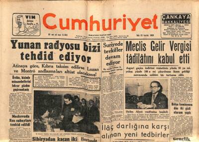 Cumhuriyet Gazetesi 25 Aralık 1956 - Macaristanda 200.000 Kişi İşsiz Kalacak - Yunan Radyosu Bizi Tehdit Ediyor GZ85336 - 1