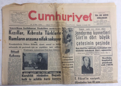Cumhuriyet Gazetesi 25 Aralık 1961 - Kızıllar Kıbrısta Türklerle Rumların Arasını Açıyor - GZ19083 - 1