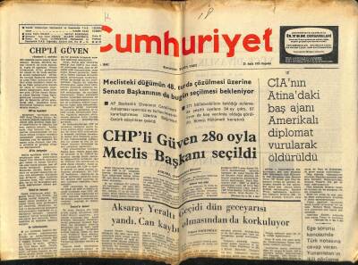 Cumhuriyet Gazetesi 25 Aralık 1975 - CHPli Güven 280 Oyla Meclis Başkanı Seçildi GZ59191 - 1