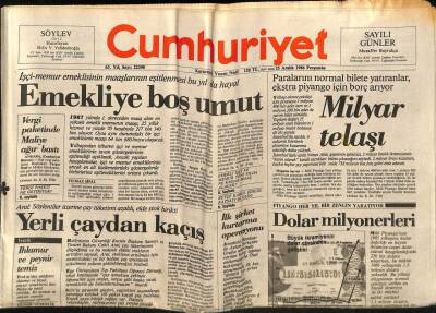 Cumhuriyet Gazetesi 25 Aralık 1986 - Emekliye Boş Umut GZ65146 - 2