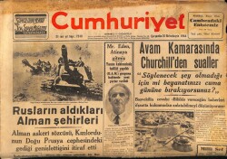 Cumhuriyet Gazetesi 25 Ekim 1944 - Rusların Aldıkları Alman Şehirleri GZ69836 - 1