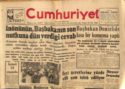 Cumhuriyet Gazetesi 25 Eylül 1958 - Prof. Gabriel İmara Aid Tetkiklerini Anlattı - Zorlu Dün Birleşmiş Milletlerde Konuştu GZ98027 - 1