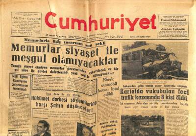 Cumhuriyet Gazetesi 25 Eylül 1960 - Memurlar Siyaset İle Meşgul Olamayacaklar GZ103199 - 1