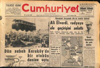 Cumhuriyet Gazetesi 25 Haziran 1963 - Kennedy Dün Adenauer Ve Erhard İle Ayrı Ayrı Görüştü - Ali Elverdi , Radyoyu Ele Geçirişini Anlattı GZ120667 - 1