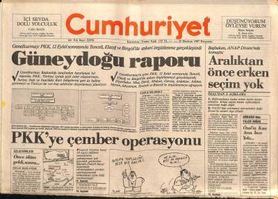 Cumhuriyet Gazetesi 25 Haziran 1987 - Körfezde Bir Gemimiz Daha Vuruldu GZ87369 - 1