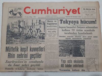 Cumhuriyet Gazetesi 25 Kasım 1944 - Prof. İbrahim Fazıl Vefat Etti GZ71868 - 1