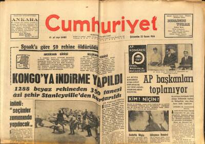 Cumhuriyet Gazetesi 25 Kasım 1964 - 3 Azılı Mahkum Sultanahmet Cezaevinden Kaçtı GZ88016 - 1