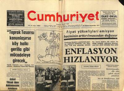 Cumhuriyet Gazetesi 25 Kasım 1971 - Haşhaş Ekimi Konusunda Hükümetin Tutumu Eleştirildi GZ85028 - 1