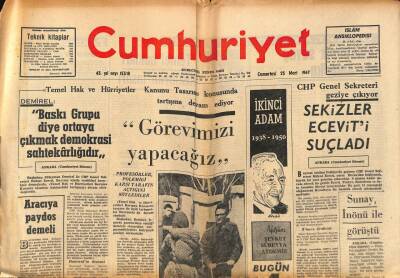 Cumhuriyet Gazetesi 25 Mart 1967 - Büyük Casusluk Olayına NATO Memleketlerinden 300 Kişinin Adı Karıştı GZ96983 - 1
