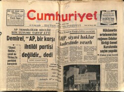 Cumhuriyet Gazetesi 25 Mayıs 1969 - CHP Siyasi Haklar İadesinde Israrlı GZ61843 - 1