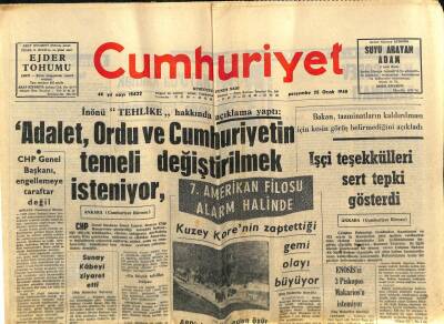 Cumhuriyet Gazetesi 25 Ocak 1968 - Kuzey Korenin Zaptettiği Gemi Olayı Büyüyor GZ82482 - 1