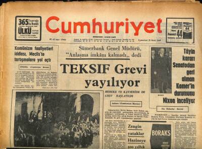 Cumhuriyet Gazetesi 25 Ocak 1969 - Tayin Kararı Senatodan Geri Alınan Komerin Durumunu Nixon İnceliyor GZ85817 - 1
