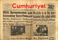 Cumhuriyet Gazetesi 25 Şubat 1949 - Milli Savunmamız İçin Kanunlar Hazırlanıyor GZ71483 - 2