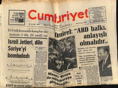 Cumhuriyet Gazetesi 25 Şubat 1969 - Demirel ABD Halkı , Anlayışlı Olmalıdır GZ69861 - 2