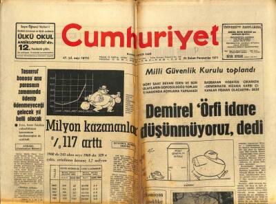Cumhuriyet Gazetesi - 25 Şubat 1971 - Polisin 300 Aracından 270i Arızalı GZ99427 - 1