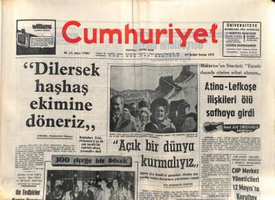 Cumhuriyet Gazetesi 25 Şubat 1972 - Atina-Lefkoşe İlişkileri Ölü Safhaya Girdi GZ87472 - 1