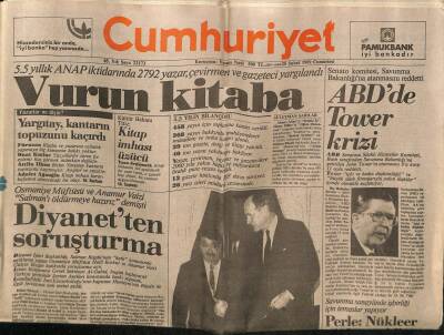 Cumhuriyet Gazetesi 25 Şubat 1989 - Jumbo Jet Havada Delindi 16 Yolcu Kayıp GZ62311 - 2