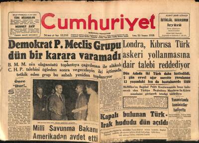 Cumhuriyet Gazetesi 25 Temmuz 1958 - İki Şeker Fabrikamız Kampanyaya Başladı - Iraktan Gelen Bir Türkün Anlattıkları GZ98017 - 1