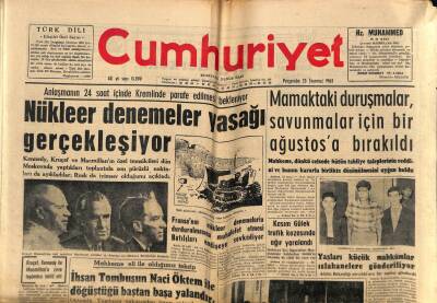 Cumhuriyet Gazetesi 25 Temmuz 1963 - Kasım Gülek Trafik Kazasında Ağır Yaralandı GZ85470 - 1